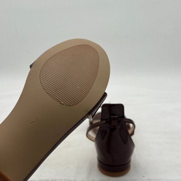 YDN Womens Chic Block Low Heel Sandals Open Toe Ankle Strap Patent Comfortable - Picture 6 of 8